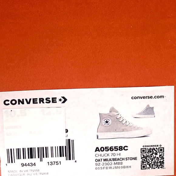 Converse Chuck 70 High Sneakers Beach Stone Canvas Shoes Casual For Men A05658C - Picture 8 of 9